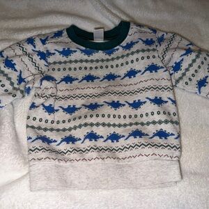 Carter's Blue and Green Dinosaur Sweatshirt. Size 2T. Preloved.